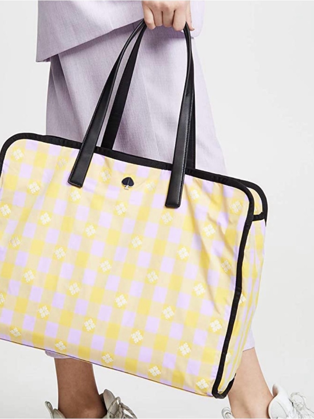 KATE SPADE Yellow & Lavender Morley XL Tote Bag with Black Handles (Orig. $348)